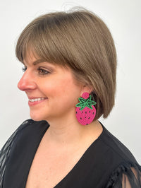 Beaded Strawberry Earrings - SLS Wares