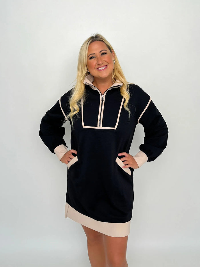 Black & Mocha Ribbed Sweater Dress - SLS Wares