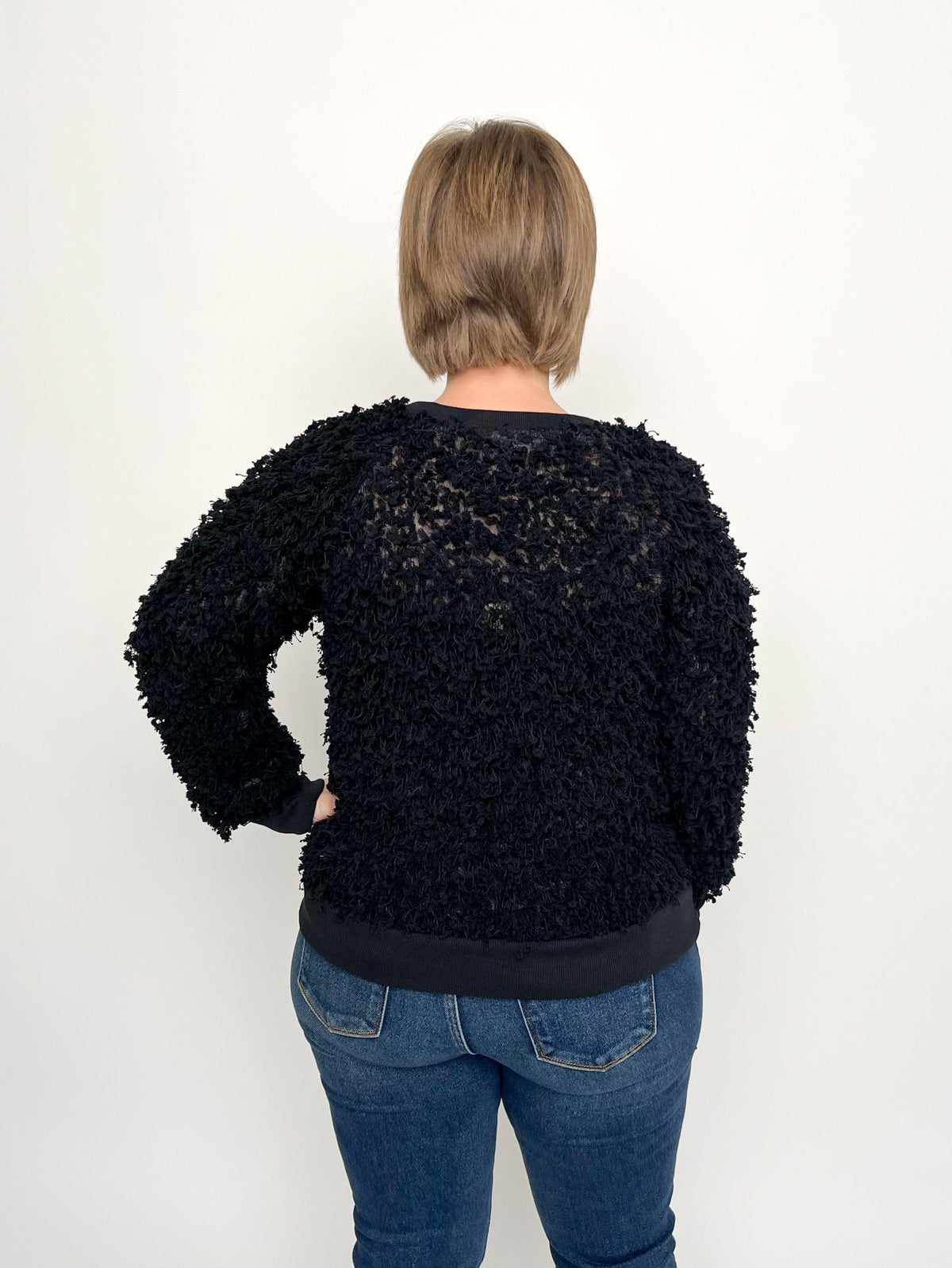 Black Boucle Sweater - SLS Wares