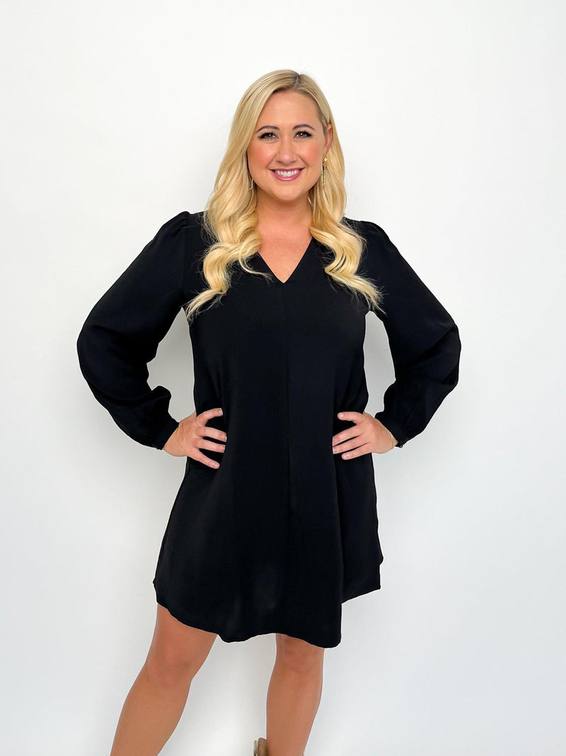 Black Bubble Sleeve Dress - SLS Wares