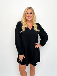 Black Bubble Sleeve Dress - SLS Wares