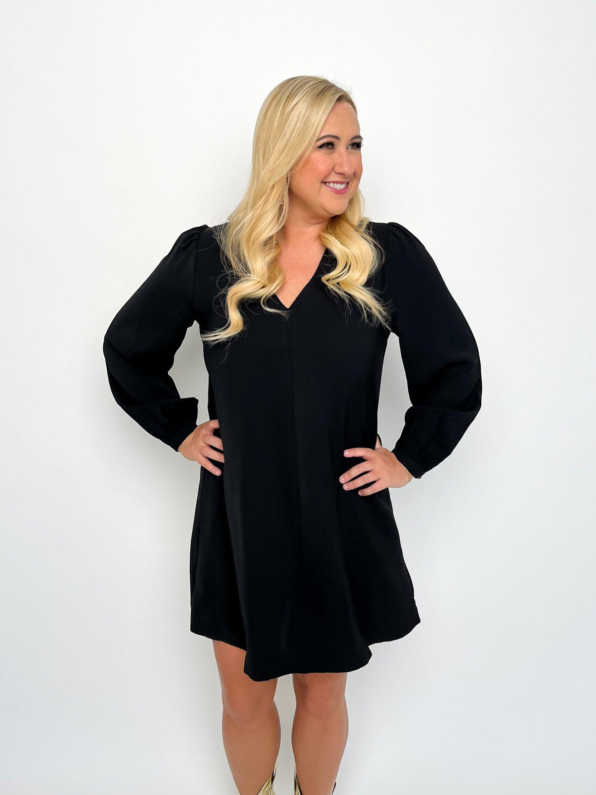 Black Bubble Sleeve Dress - SLS Wares