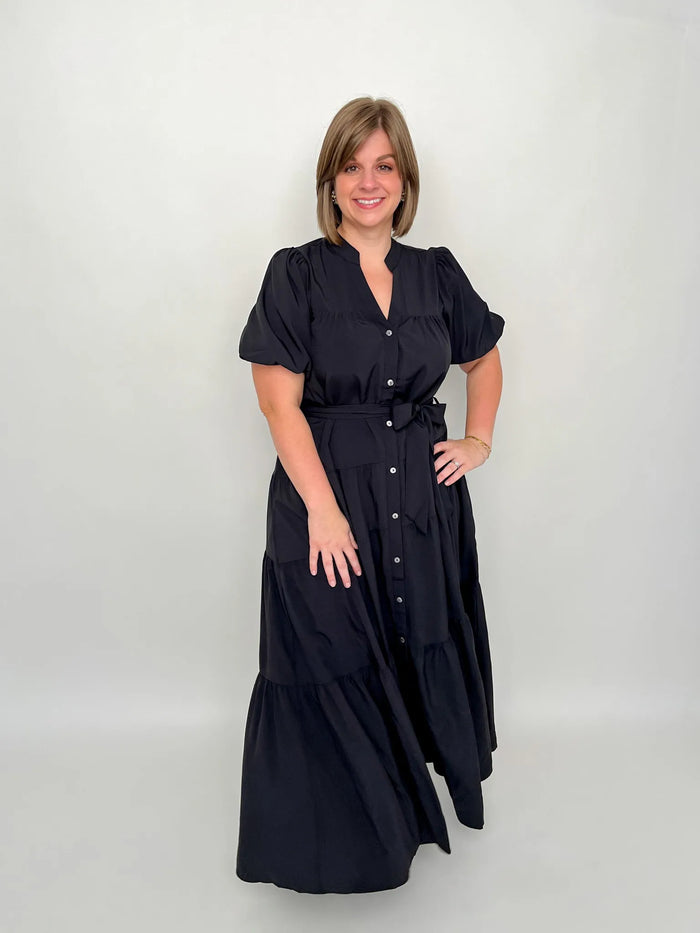 Black Button Down Maxi Dress - SLS Wares