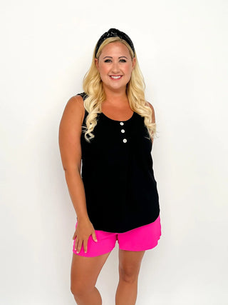 Black Button Tank Top - SLS Wares