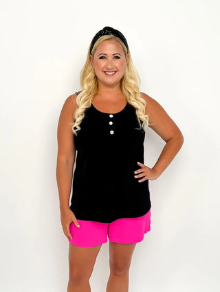 Black Button Tank Top - SLS Wares