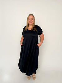 Black Jersey Knit Maxi Dress - SLS Wares