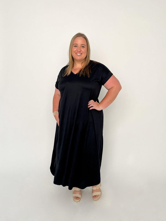 Black Jersey Knit Maxi Dress - SLS Wares