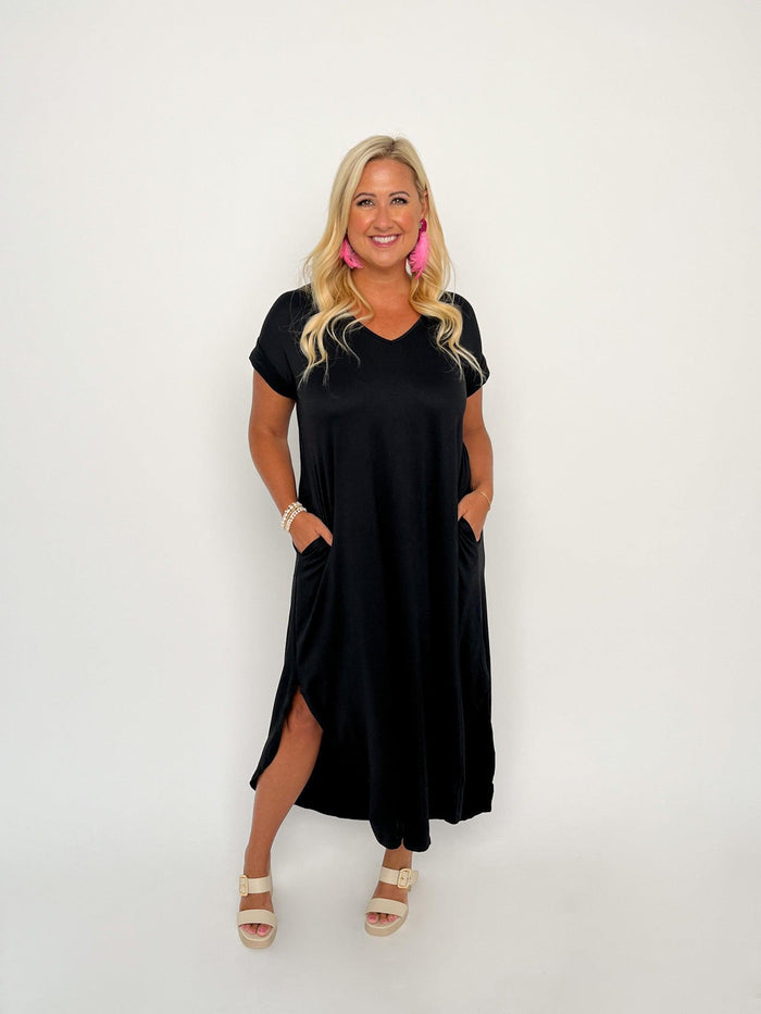 Black Jersey Knit Maxi Dress - SLS Wares