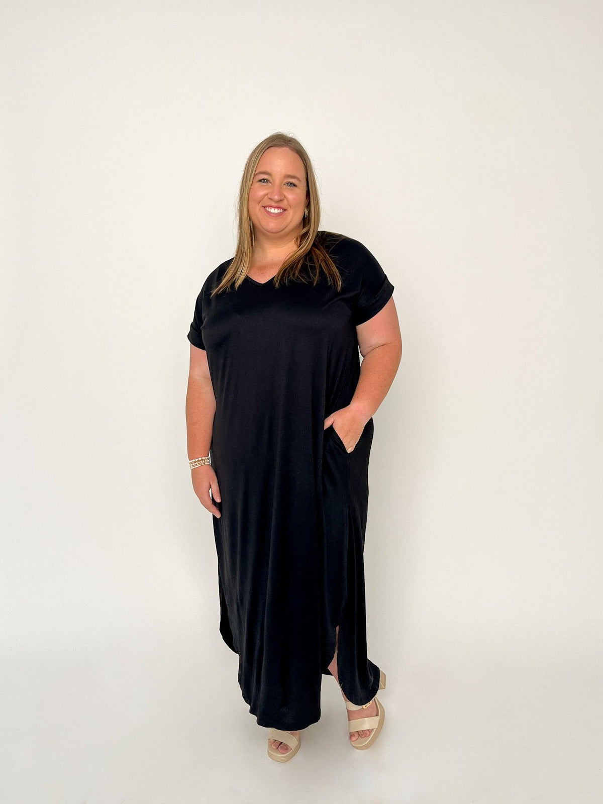 Black Jersey Knit Maxi Dress - SLS Wares