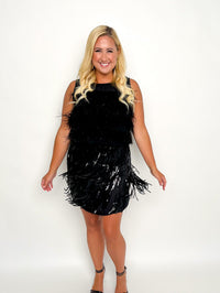 Black Sequin Fringe Skirt - SLS Wares