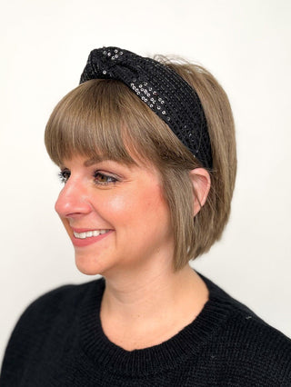 Black Sequin Headband - SLS Wares