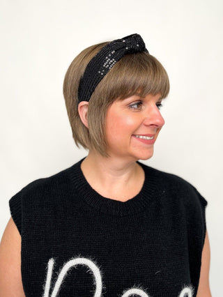 Black Sequin Headband - SLS Wares