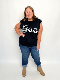 Black Sleeveless BOO Sweater - SLS Wares