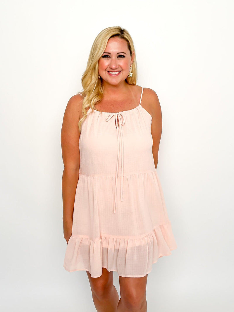 Blush Gauzy Ruffle Dress - SLS Wares