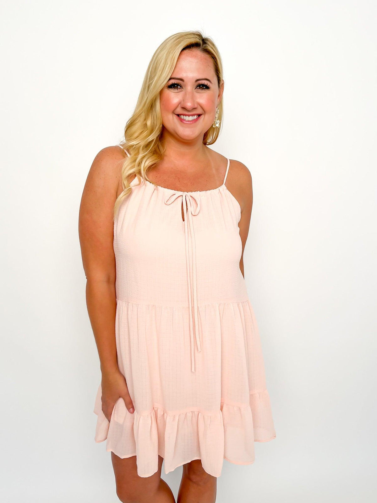 Blush Gauzy Ruffle Dress - SLS Wares