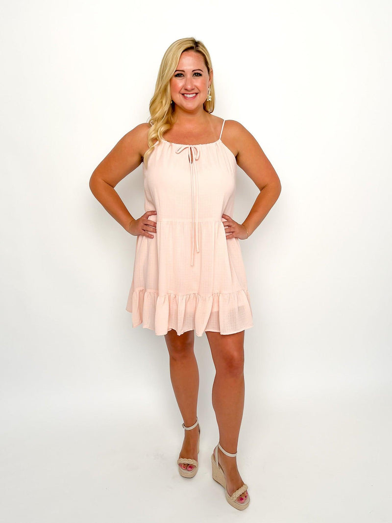 Blush Gauzy Ruffle Dress - SLS Wares