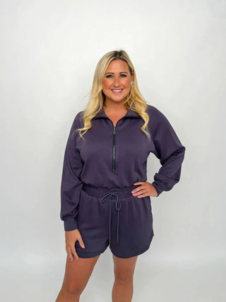 Charcoal Long Sleeve Romper - SLS Wares