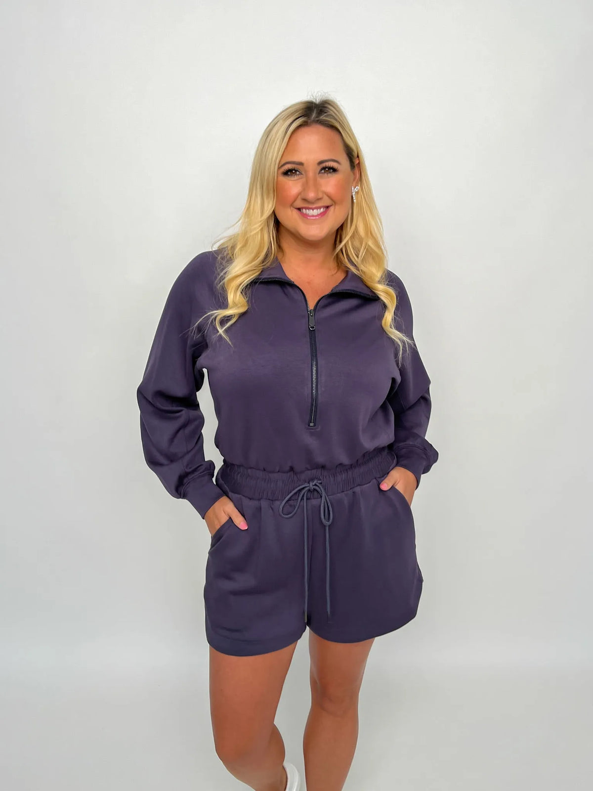 Charcoal Long Sleeve Romper - SLS Wares