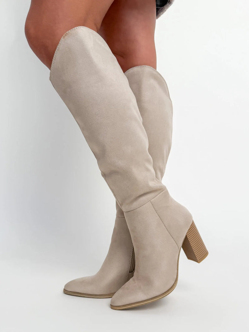 Clay Suede Knee High Boots - SLS Wares