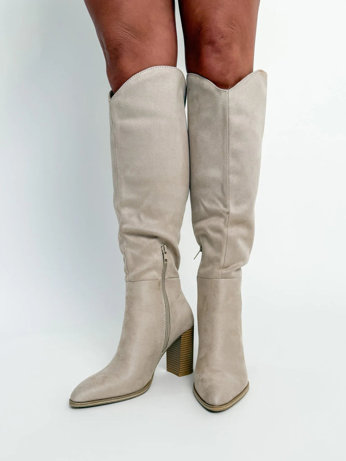 Clay Suede Knee High Boots - SLS Wares