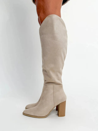 Clay Suede Knee High Boots - SLS Wares