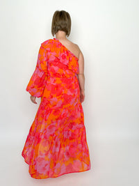 Coral One Shoulder Maxi Dress - SLS Wares