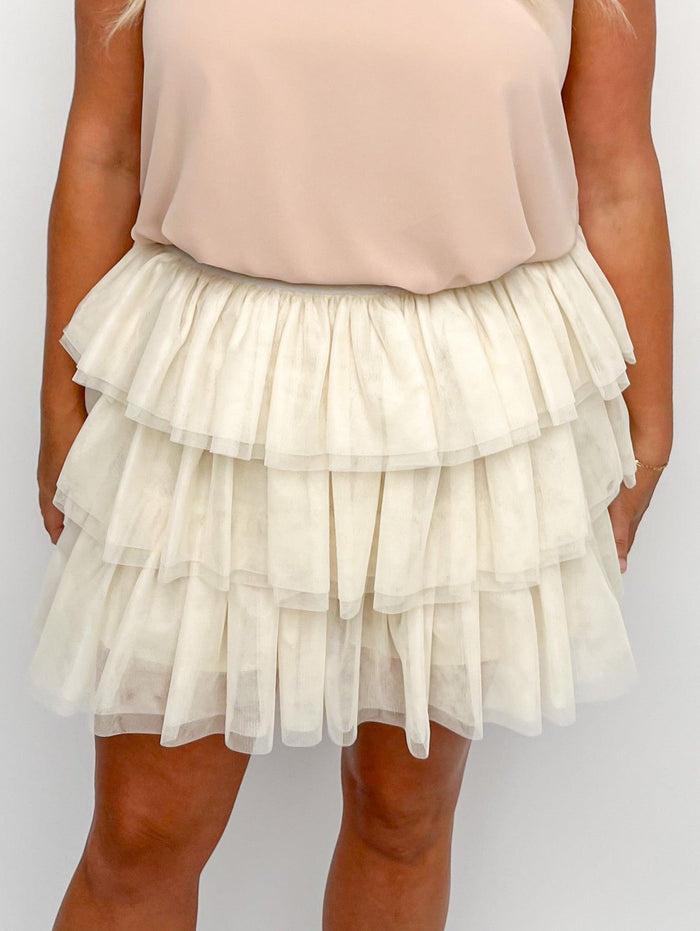 Cream Tulle Skort - SLS Wares