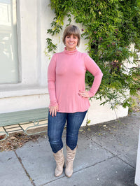 Dusty Pink Turtleneck Top - SLS Wares