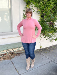 Dusty Pink Turtleneck Top - SLS Wares