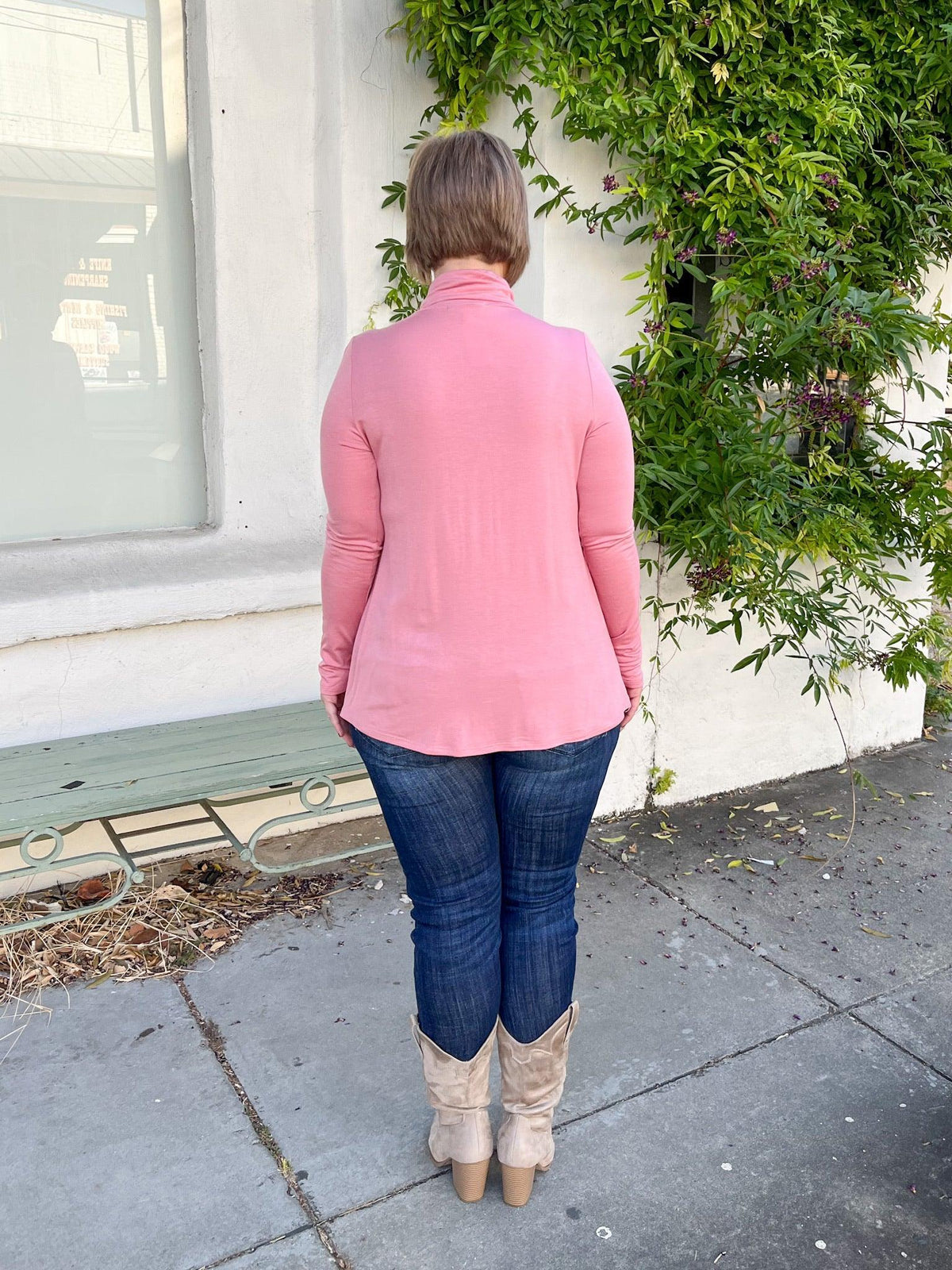 Dusty Pink Turtleneck Top - SLS Wares