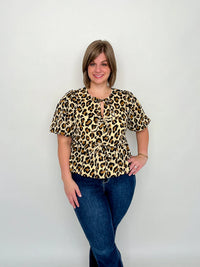 Ecru Leopard Peplum Top - SLS Wares