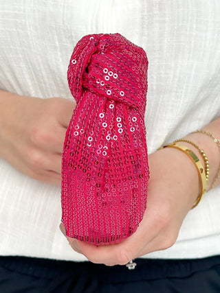 Fuchsia Sequin Headband - SLS Wares