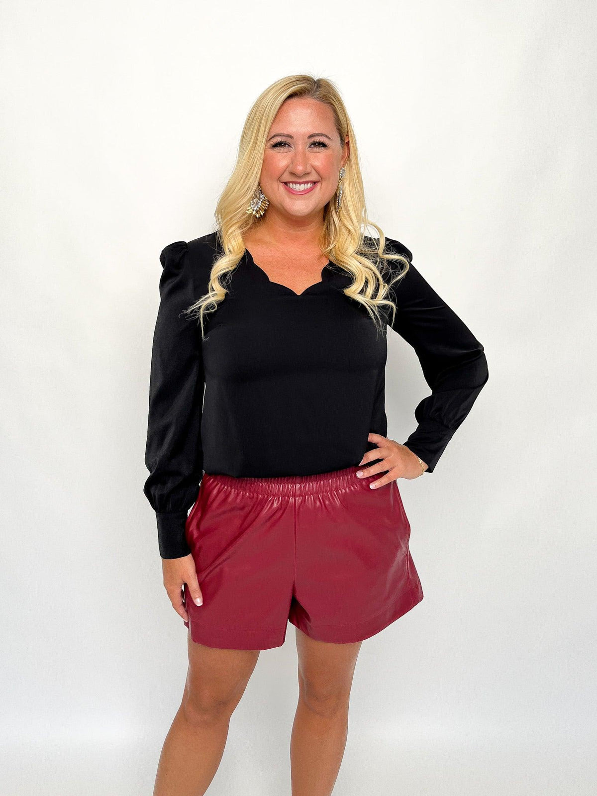 Garnet Faux Leather Shorts - SLS Wares