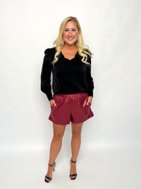 Garnet Faux Leather Shorts - SLS Wares