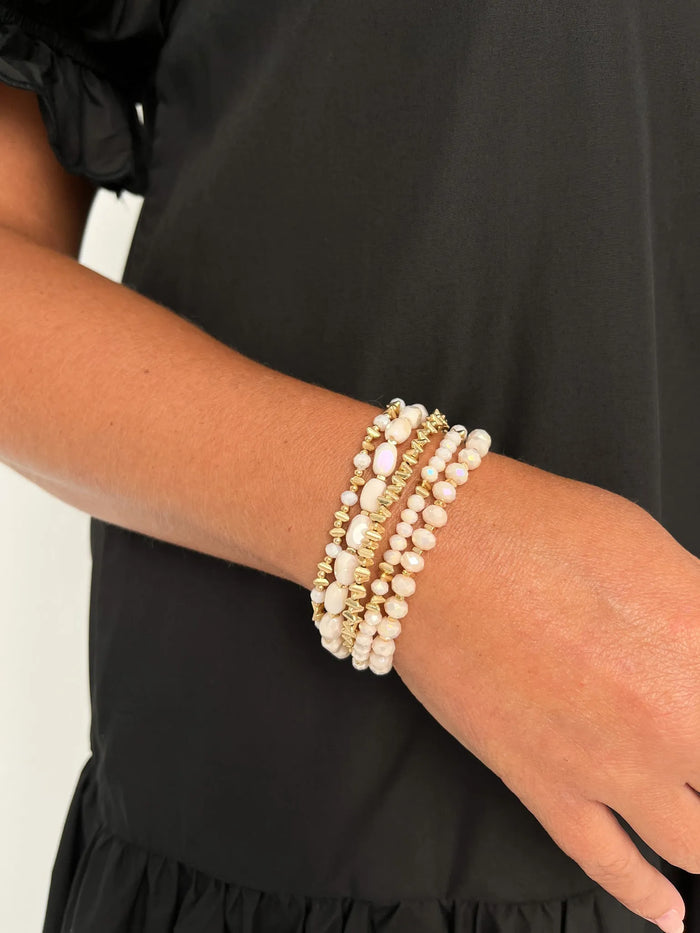 Gold & Glass Stretch Bracelets - SLS Wares