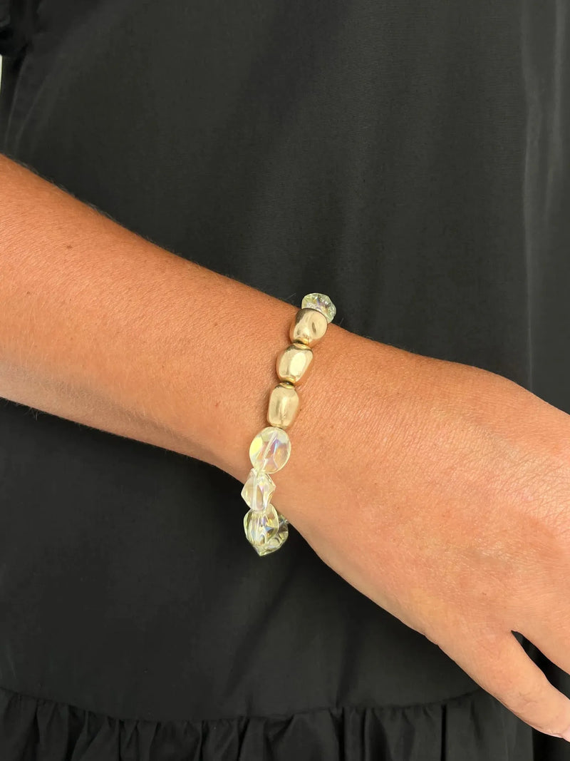 Gold & Translucent Stretch Bracelet - SLS Wares