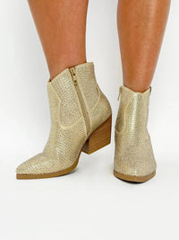 Gold Rhinestone Boots - SLS Wares