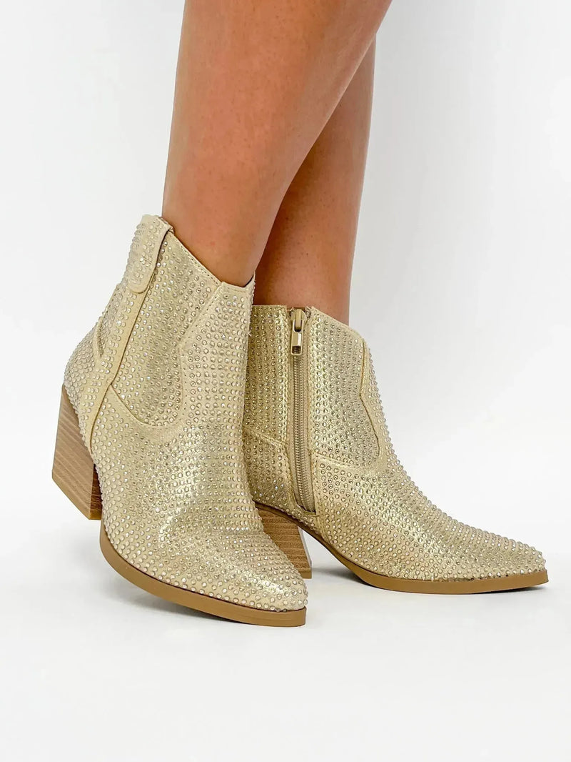 Gold Rhinestone Boots - SLS Wares