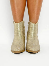 Gold Rhinestone Boots - SLS Wares