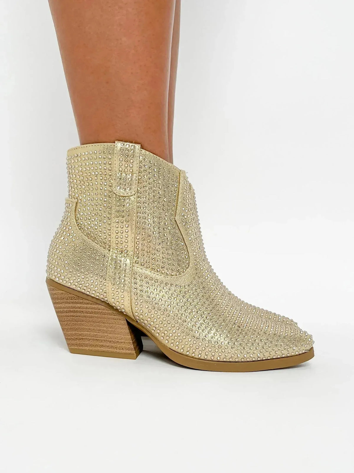 Gold Rhinestone Boots - SLS Wares