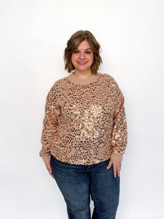 Gold Sequin Long Sleeve Sweater - SLS Wares