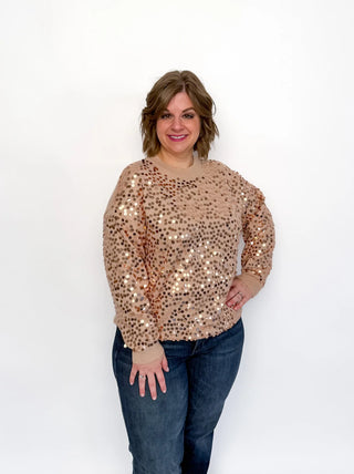 Gold Sequin Long Sleeve Sweater - SLS Wares