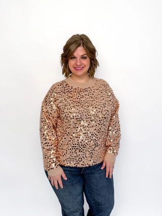 Gold Sequin Long Sleeve Sweater - SLS Wares