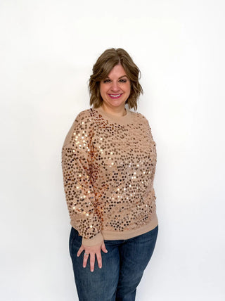 Gold Sequin Long Sleeve Sweater - SLS Wares