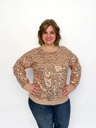 Gold Sequin Long Sleeve Sweater - SLS Wares