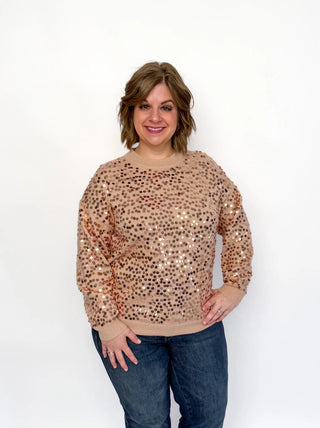 Gold Sequin Long Sleeve Sweater - SLS Wares