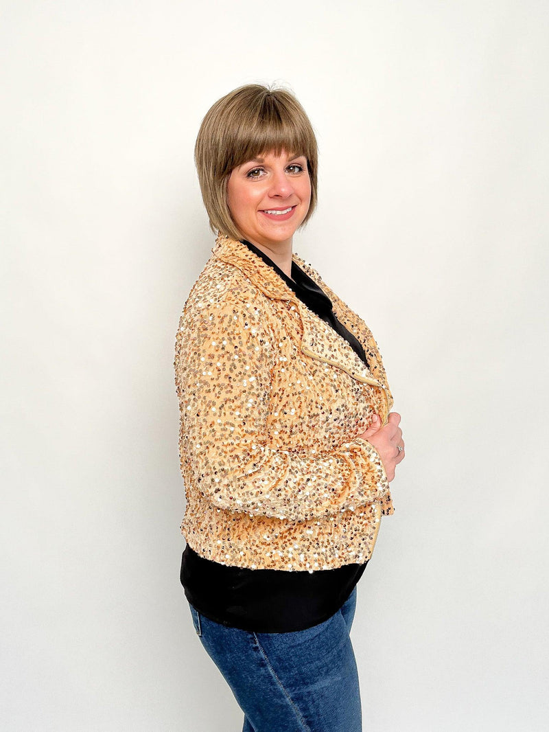 Gold Velvet Sequin Jacket - SLS Wares