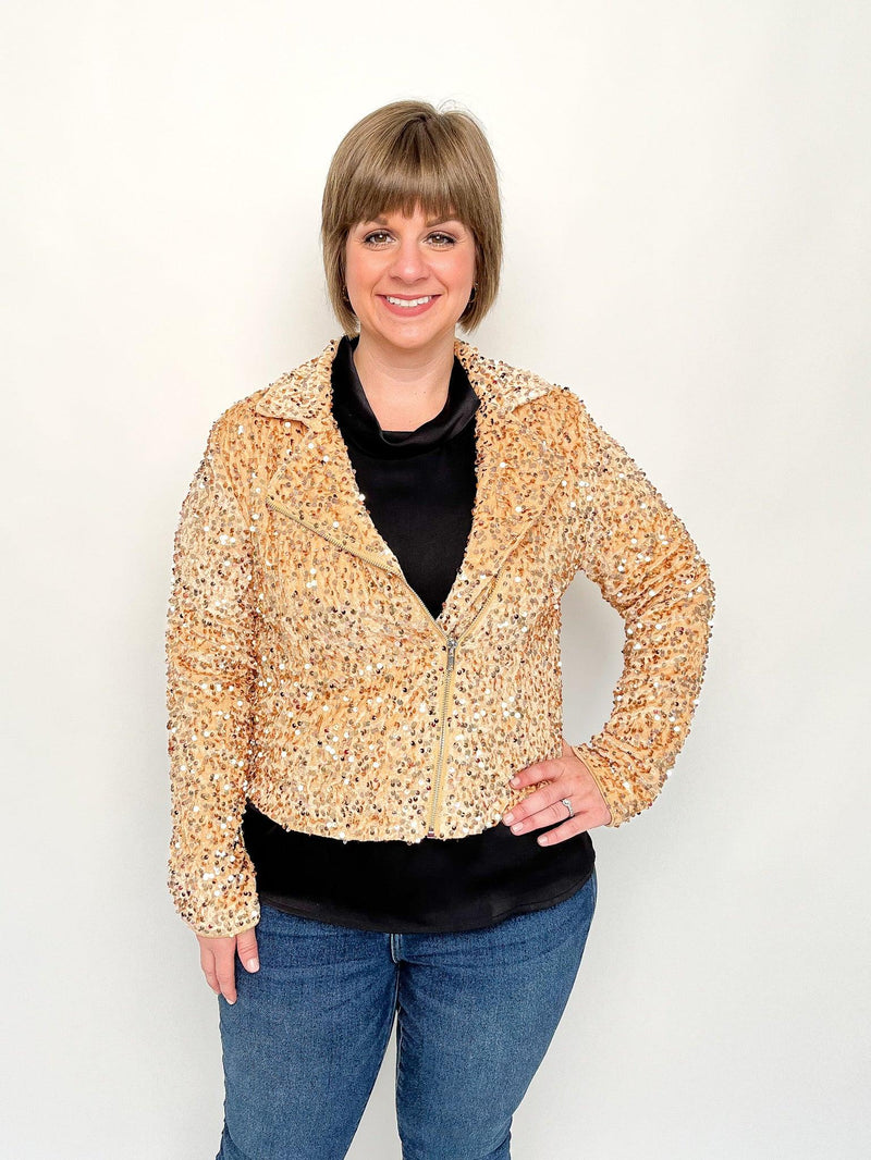 Gold Velvet Sequin Jacket - SLS Wares