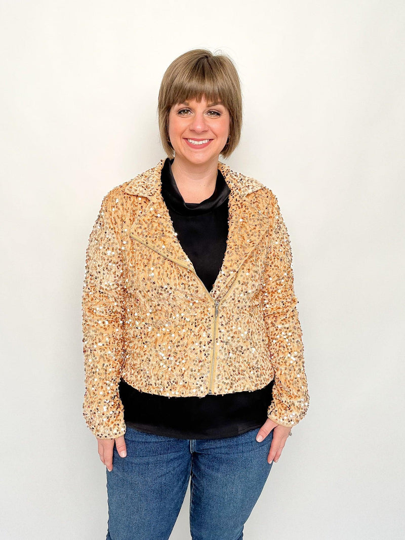 Gold Velvet Sequin Jacket - SLS Wares