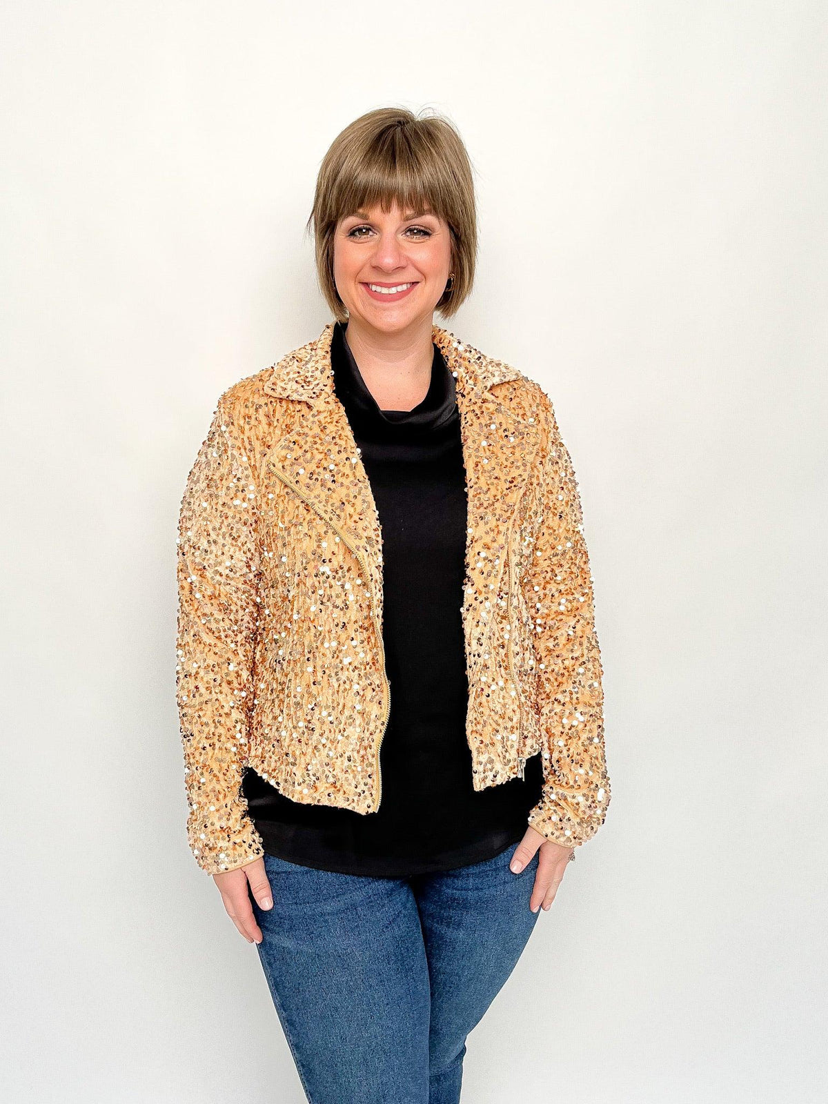 Gold Velvet Sequin Jacket - SLS Wares